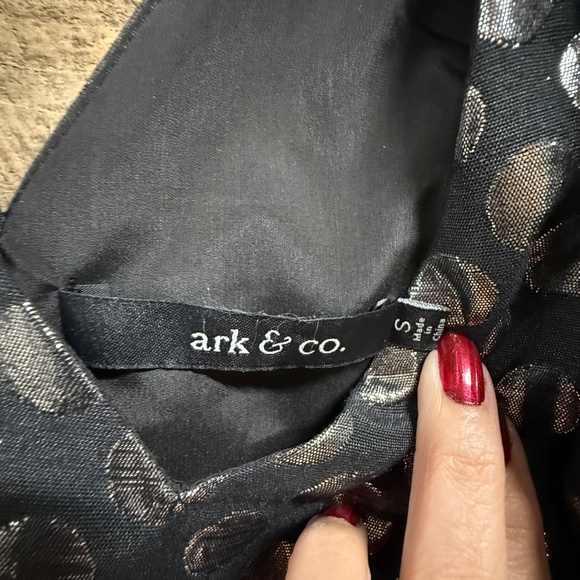 NWT Ark and Company Sleeveless Flare dress with metallic circles, Small - Picture 4 of 7